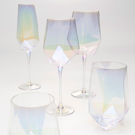 Water Glass Diamond 15cm (4/set) Kare Design