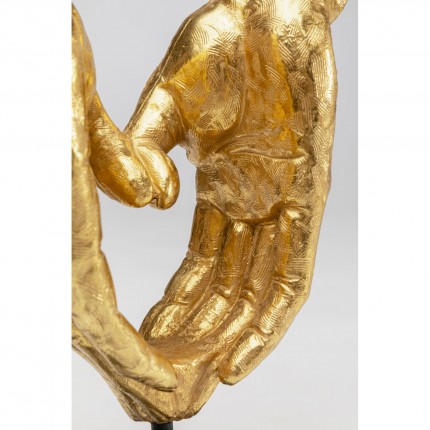 Déco mains coeur dorée sur pied 33cm Kare Design