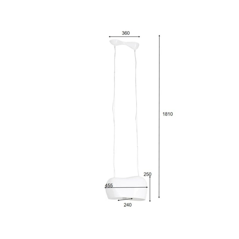 Suspension Cloud Beam Double blanc 50cm