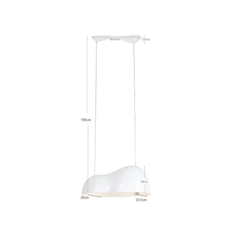 Suspension Cloud Beam Double blanc 70cm