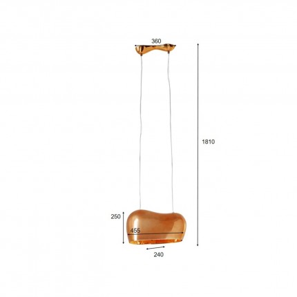 Suspension Cloud Beam Double 50cm cuivre Kare Design