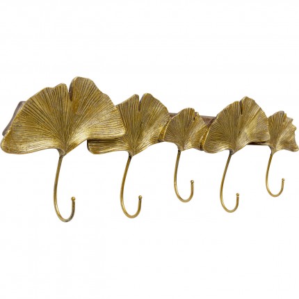 Wall Coat Rack ginkgo leaves gold Kare Design