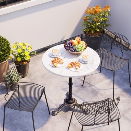 Bar table Bistrot Ø60cm white marble Kare Design
