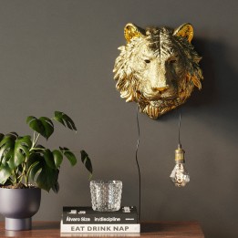 Wall lamp with golden lion's head - Kare Design
