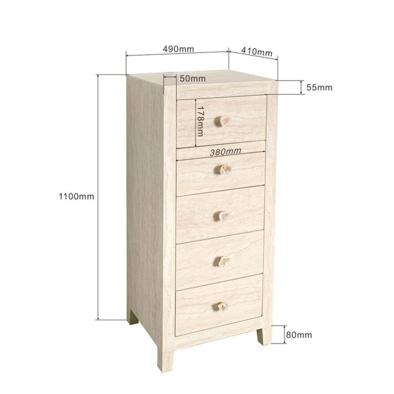 Chiffonnier en marbre minéral - Travertino - Kare Design