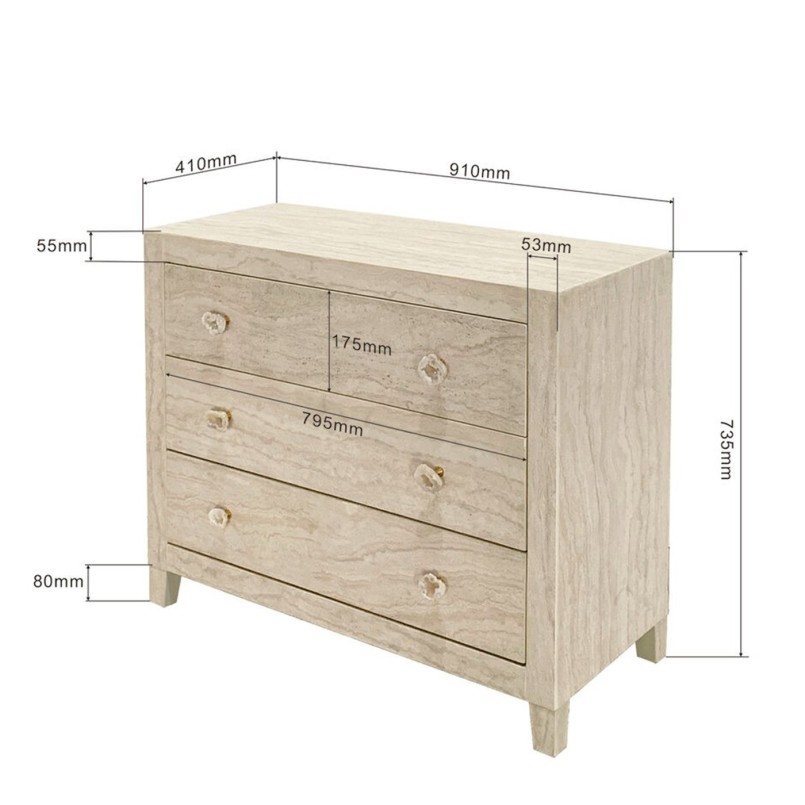 Commode en marbre minéral - Travertino - Kare Design