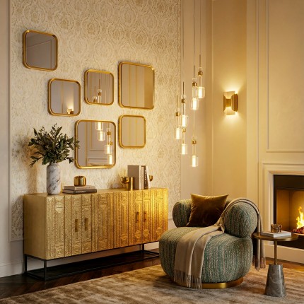 Miroir Vincenza 63x63cm doré Kare Design