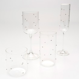 Verres à eau à pois argentés en relief - Glam Dots - Kare Design