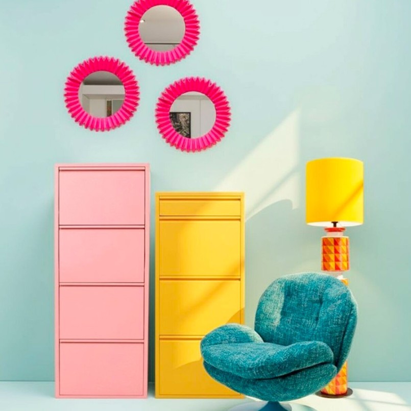 Shoe Container Caruso pink 4 drawers Kare Design