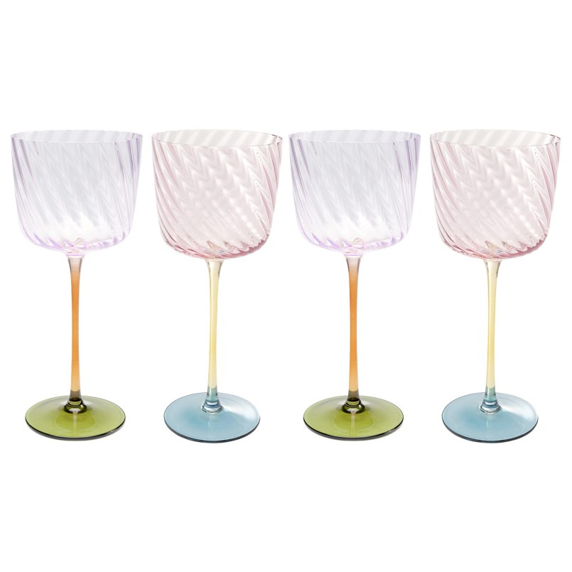 Verres à vin en verre multicolore - Twist - Kare Design