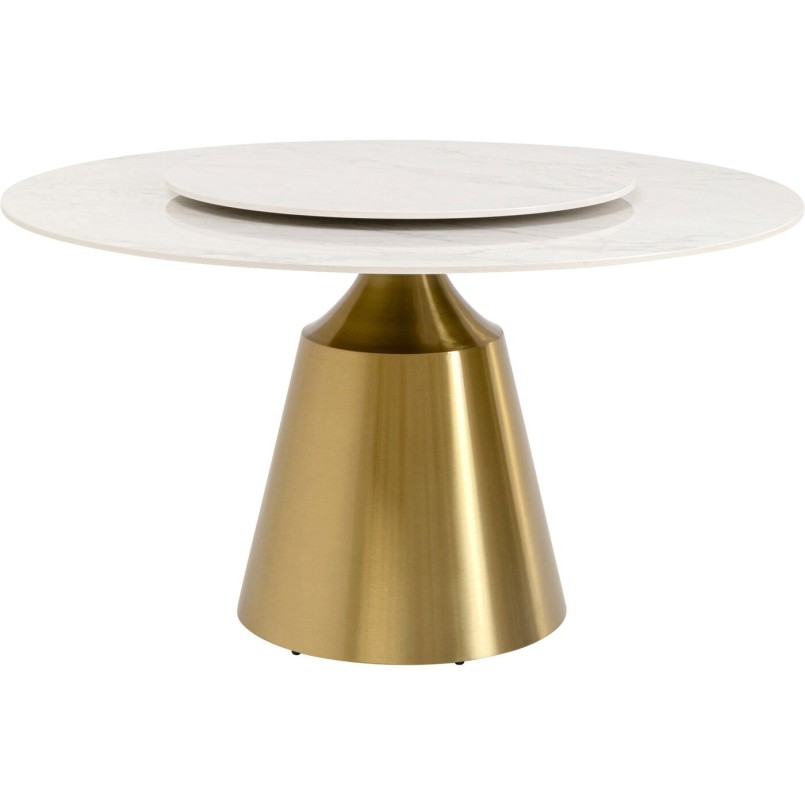 Table Lucia Ø135cm white and gold Kare Design