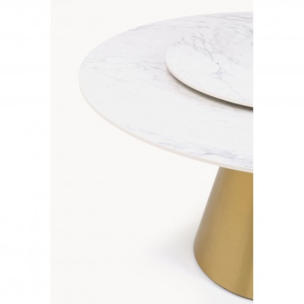 Table Lucia 135cm blanche et dorée Kare Design