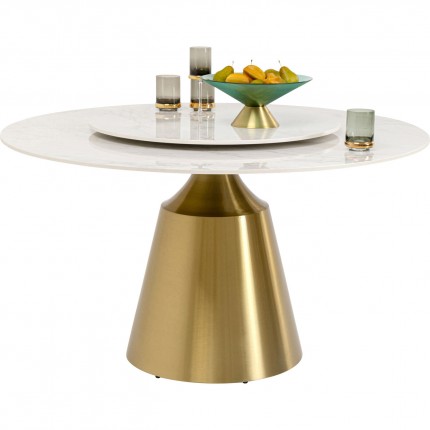 Table Lucia Ø135cm white and gold Kare Design
