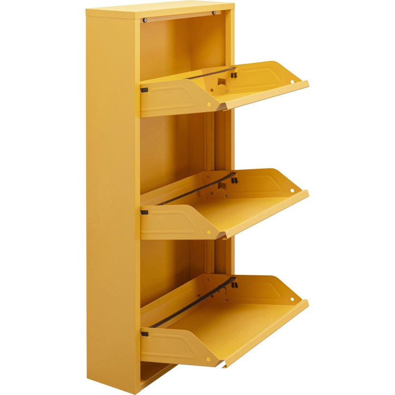 Casier à chaussures jaune 3 tiroirs - Caruso - Kare Design