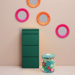 Pouf bleu motifs fleurs et papillons - Flower Fever - Kare Design