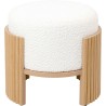Tabouret rond blanc et marron - Samu - Kare Design