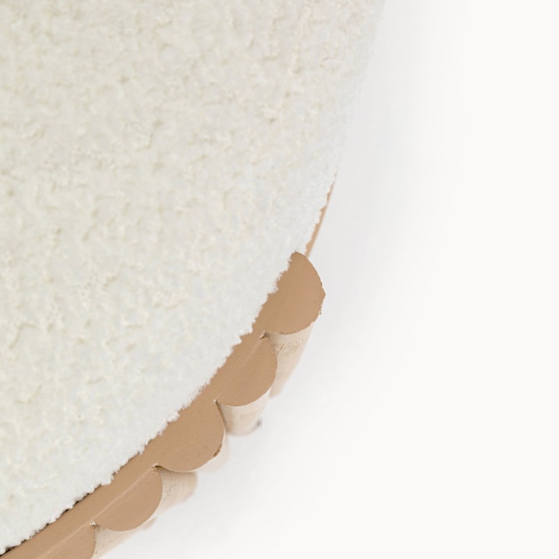 Tabouret rond blanc et marron - Samu - Kare Design
