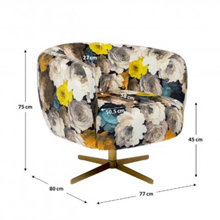 Fauteuil pivotant roses Kare Design