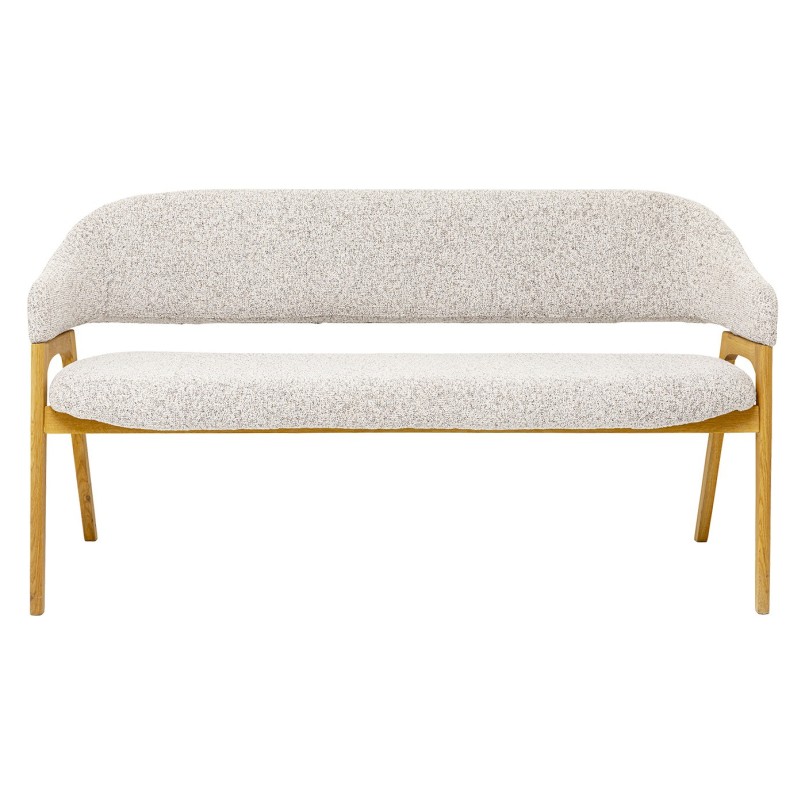 Banc avec accoudoirs en tissu tressé et chêne - August - Kare Design