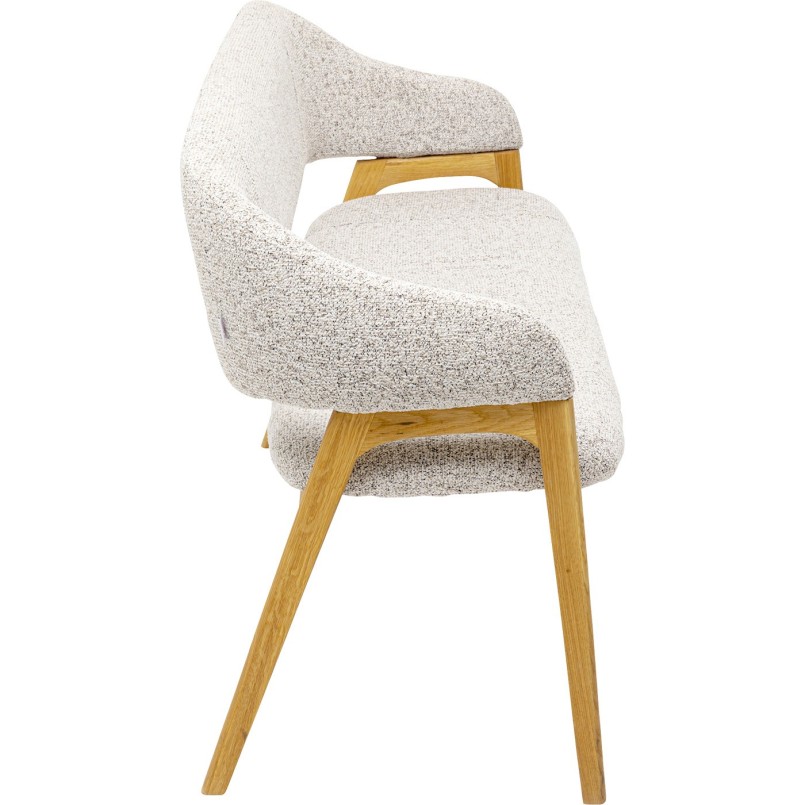 Banc avec accoudoirs en tissu tressé et chêne - August - Kare Design