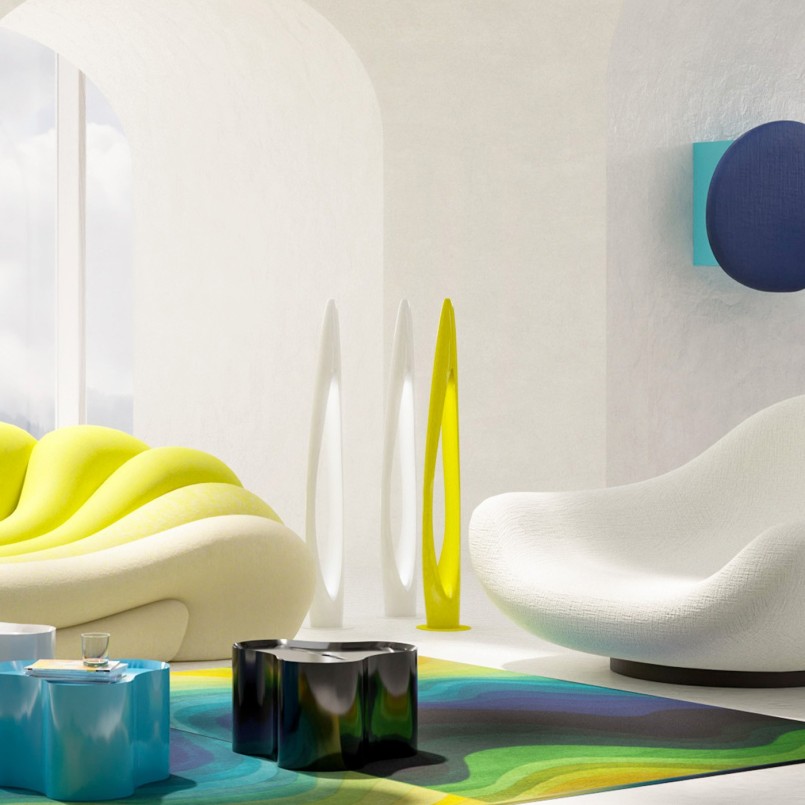 Lampadaire design blanc - Flow Flame - Kare Design