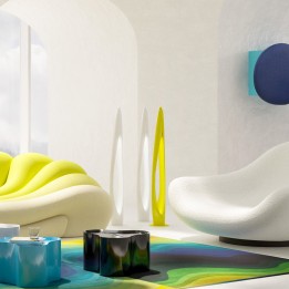 Lampadaire design vert - Flow Flame - Kare Design