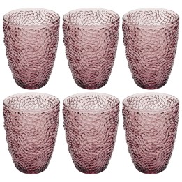 Verres à eau en verre texturé rose poudré - Amara - Kare Design