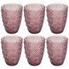 Verres à eau en verre texturé rose poudré - Amara - Kare Design