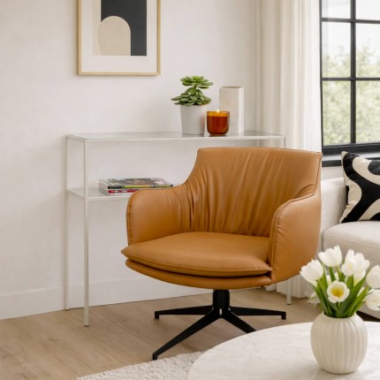Swivel Armchair Bonnie brown Kare Design