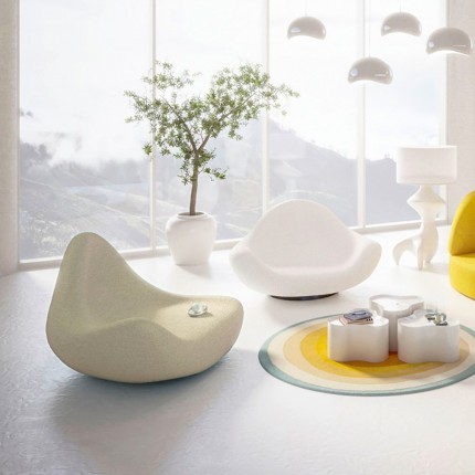 Fauteuil Glow Wave XL crème Kare Design
