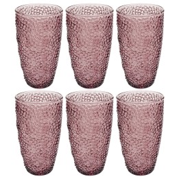 Verres hauts en verre texturé rose poudré - Amara - Kare Design
