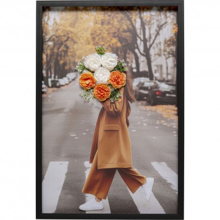 Canvas Picture woman bouquet 3D autumn 64x94cm Kare Design