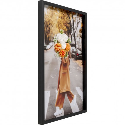 Tableau femme bouquet 3D automne 64x94cm Kare Design