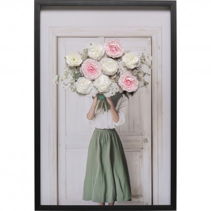 Canvas Picture woman bouquet 3D spring 64x94cm Kare Design