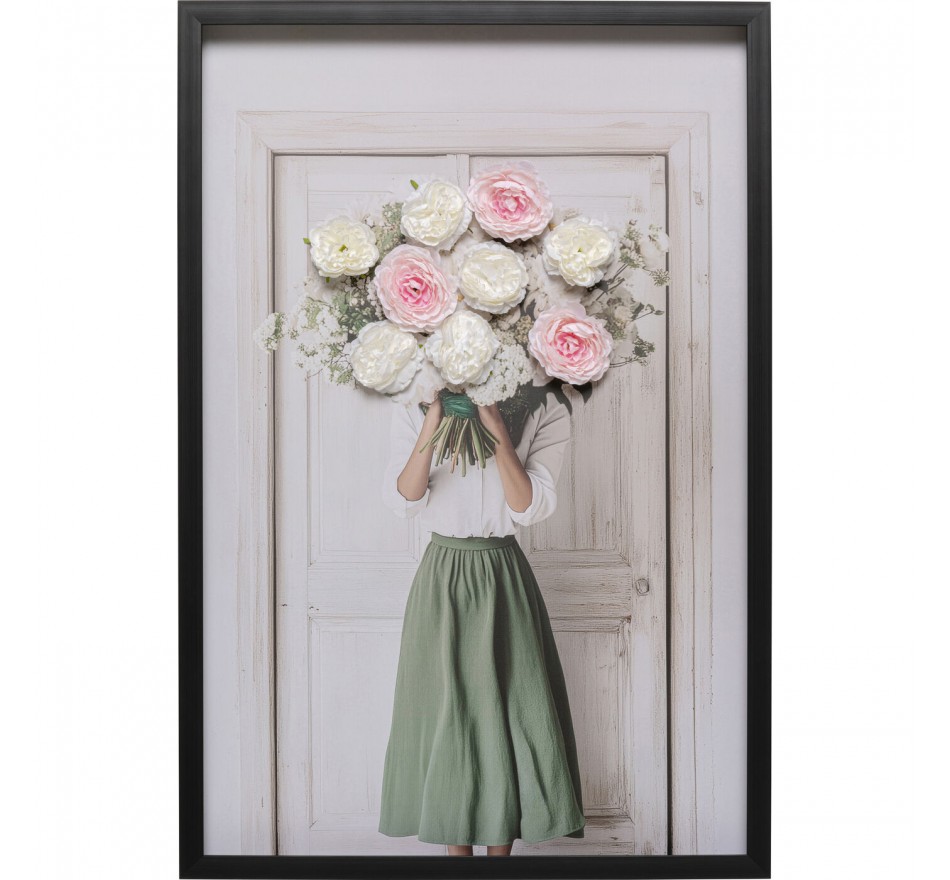 Tableau femme bouquet 3D printemps 64x94cm Kare Design