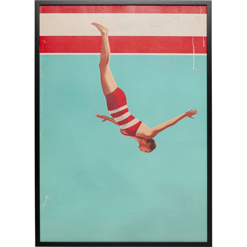Tableau encadré Jumping Girl Down 103x73cm