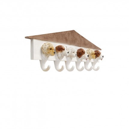Portemanteau mural chiens blanc 65cm Kare Design