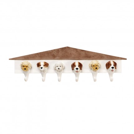 Portemanteau mural chiens blanc 65cm Kare Design