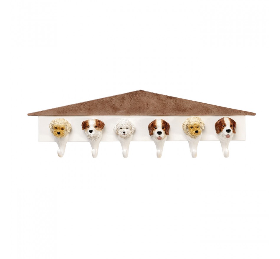 Portemanteau mural chiens blanc 65cm Kare Design
