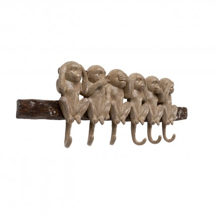 Wall Coat Rack wise monkeys 59cm Kare Design