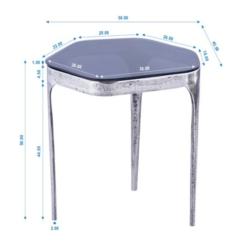 Tables d'appoint grises en verre et alu - Mistral - Kare Design