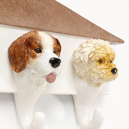 Wall Coat Rack dogs white 37cm Kare Design