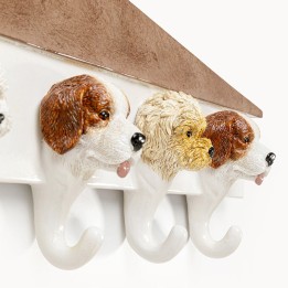 Portemanteau mural chiens blanc et marron - Kare Design