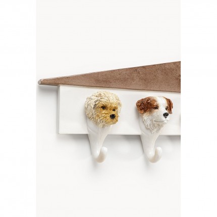 Wall Coat Rack dogs white 65cm Kare Design