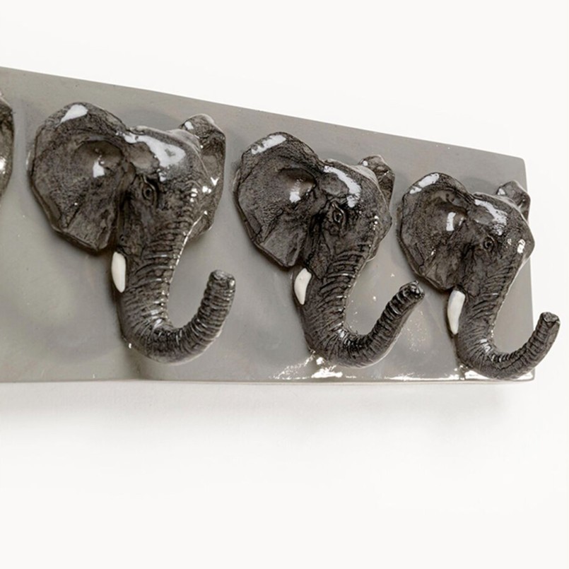 Portemanteau mural gris éléphants - Kare Design