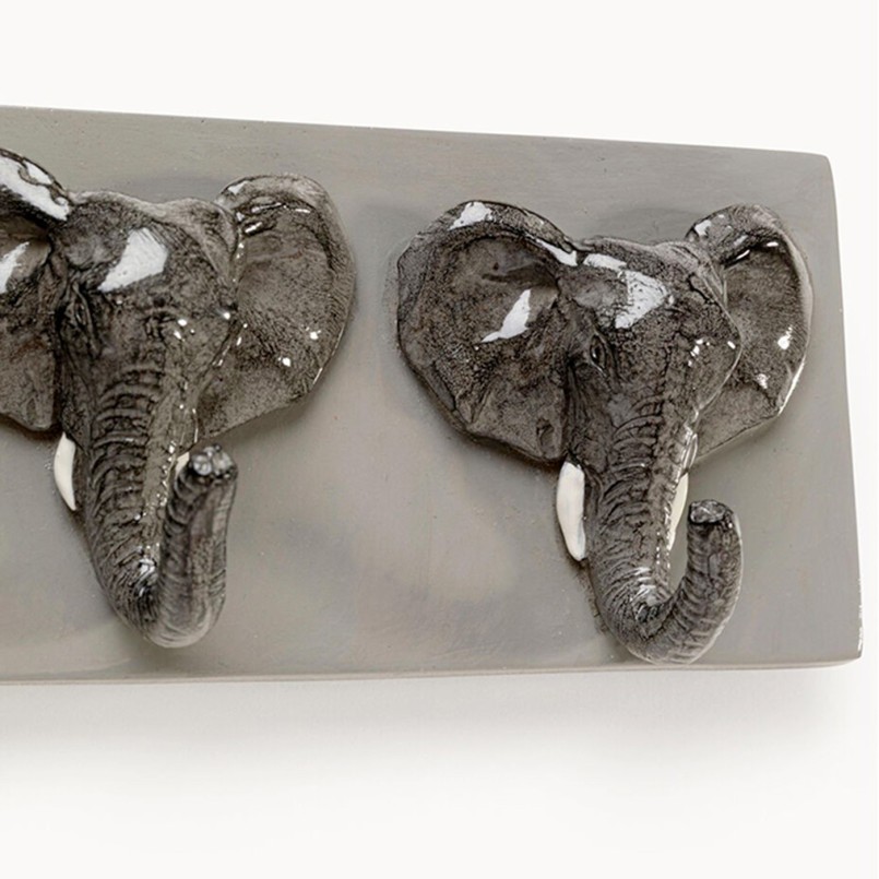 Portemanteau mural gris éléphants - Kare Design