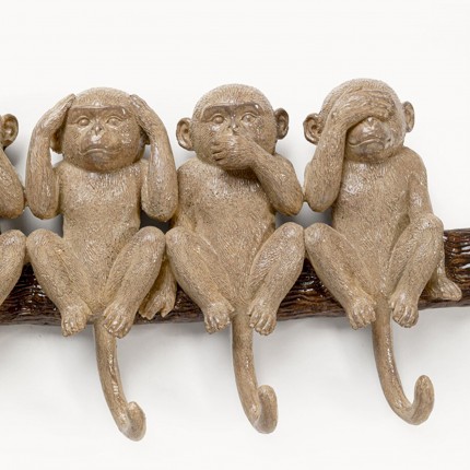 Wall Coat Rack wise monkeys 59cm Kare Design
