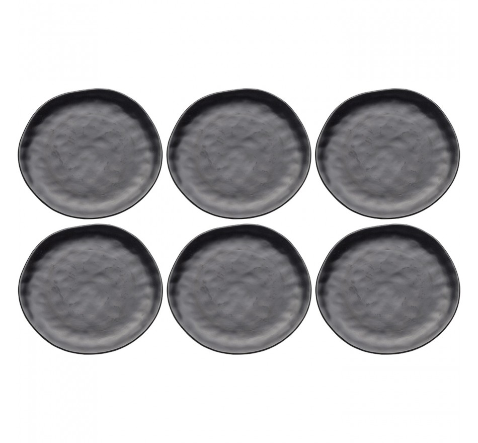 Assiettes Organic 26cm noires set de 6 Kare Design