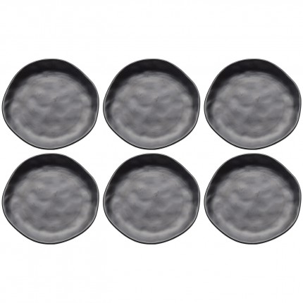 Plate Organic Ø20cm black (6/Set) Kare Design