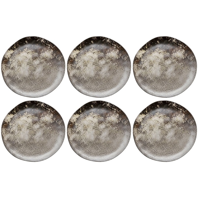 Assiettes plates grises et marron - Savannah - Kare Design